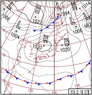5月14日21時の地上天気図