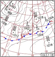 5月21日21時の地上天気図