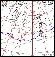 5月22日21時の地上天気図