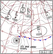 6月1日21時の地上天気図