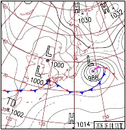 6月4日21時の地上天気図