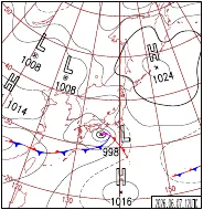 6月7日21時の地上天気図