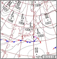 6月8日9時の地上天気図