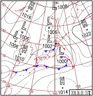 6月8日21時の地上天気図