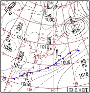 6月10日21時の地上天気図