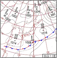 6月11日21時の地上天気図