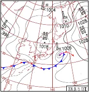 6月15日21時の地上天気図
