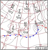 6月16日9時の地上天気図