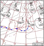 6月18日21時の地上天気図