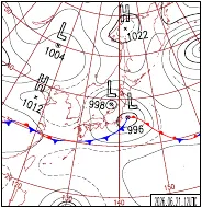 6月21日21時の地上天気図