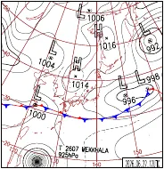 6月22日21時の地上天気図