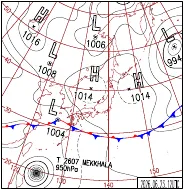 6月23日21時の地上天気図