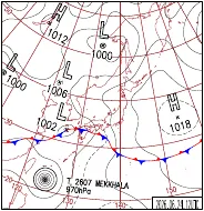 6月24日21時の地上天気図