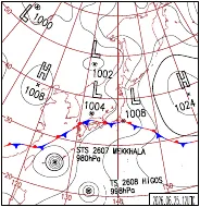 6月25日21時の地上天気図