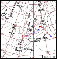 6月26日21時の地上天気図