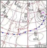 6月28日21時の地上天気図