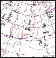 6月29日21時の地上天気図