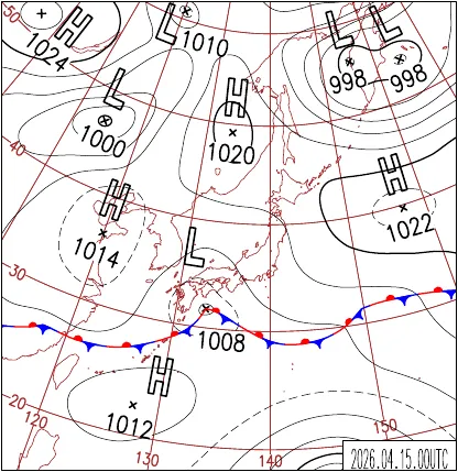 2026年4月15日9時の地上天気図