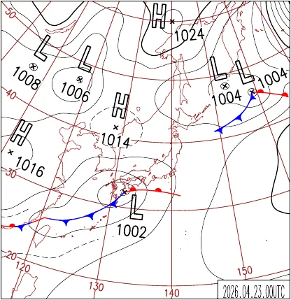 2026年4月23日9時の地上天気図