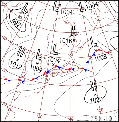 2026年5月21日9時の地上天気図