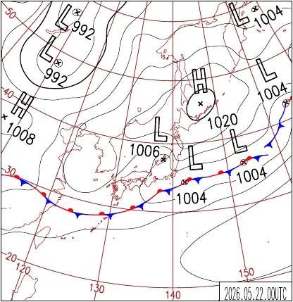 2026年5月22日9時の地上天気図