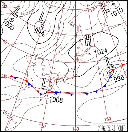 2026年5月23日9時の地上天気図