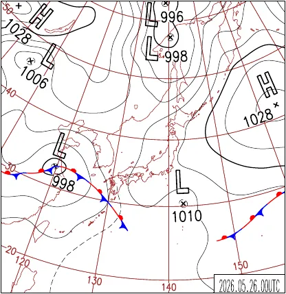 2026年5月26日9時の地上天気図