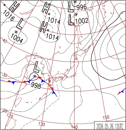 2026年5月26日21時の地上天気図