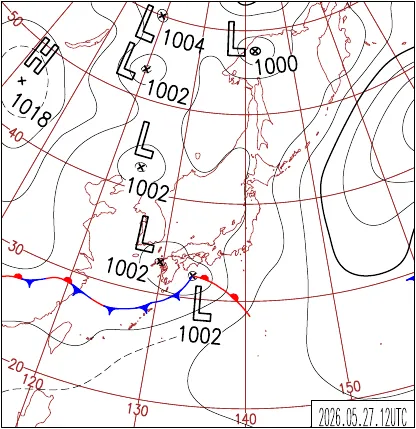 2026年5月27日21時の地上天気図